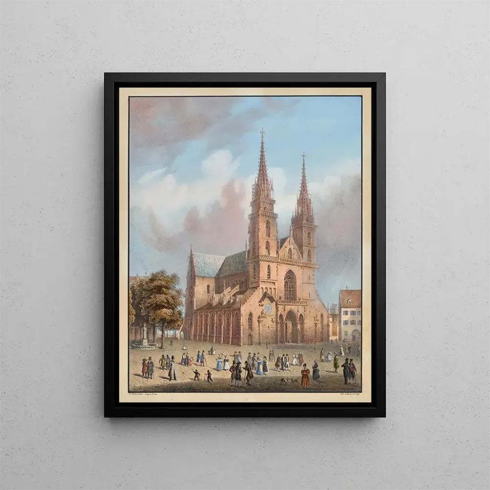 Maleri Vue de la cathédrale de Bâle - Constantin Guise | Kunsttryk