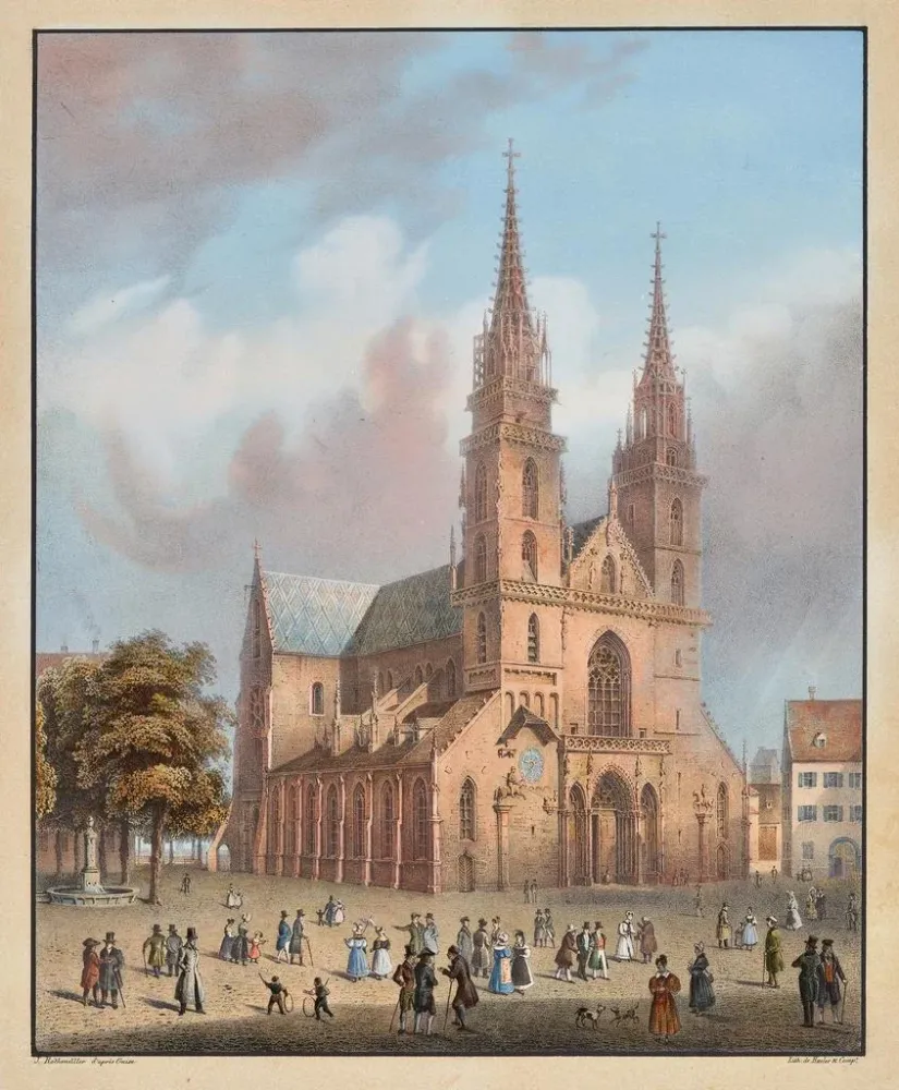 Maleri Vue de la cathédrale de Bâle - Constantin Guise | Kunsttryk