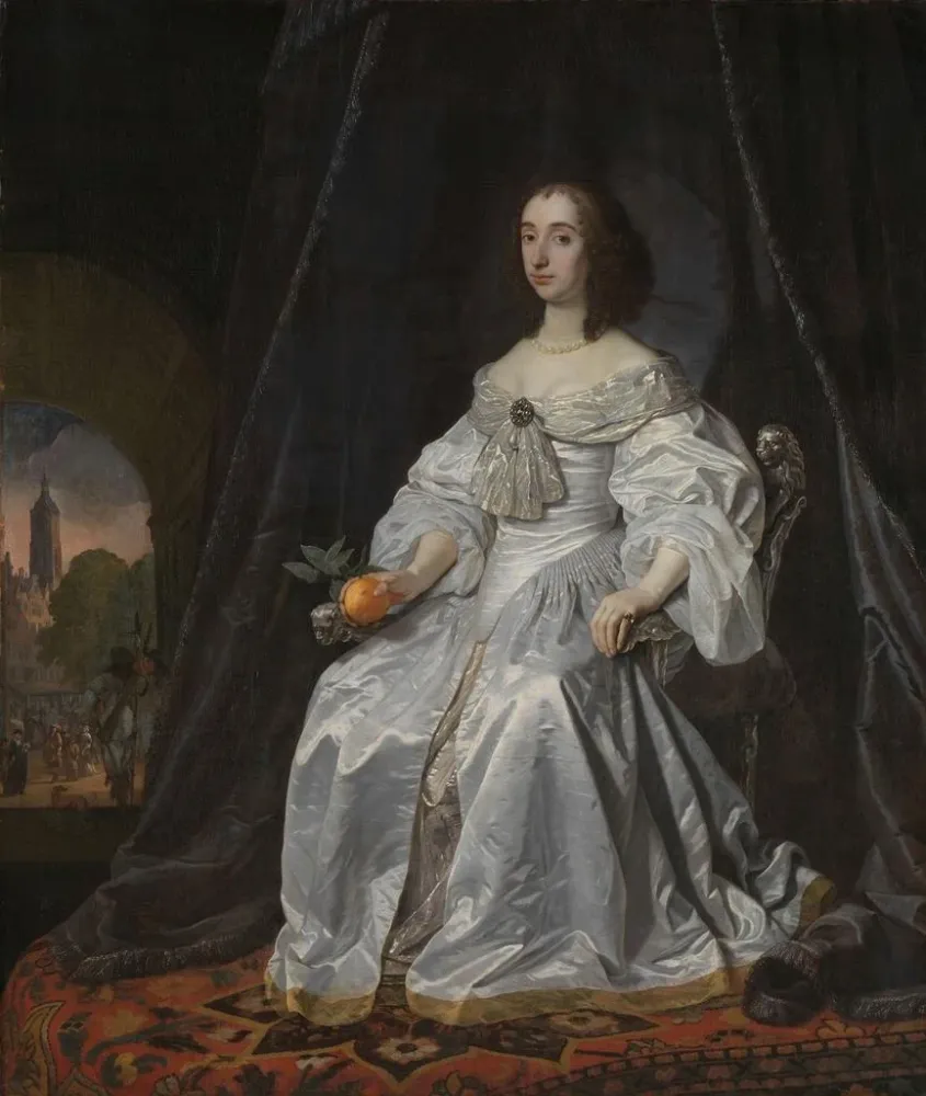 Marie Stuart, Orangeprinsesse, enke efter Wilhelm II - Bartholomeus van der Helst | Kunsttryk