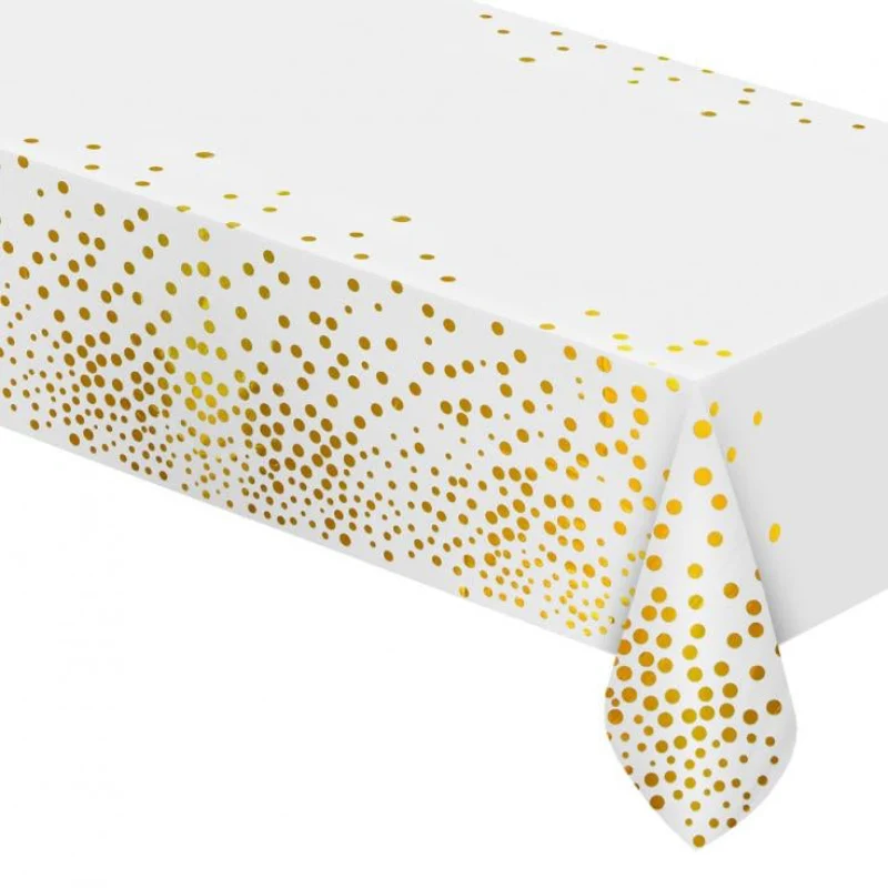 Hvid/ guld foliedug, 137x183 cm.