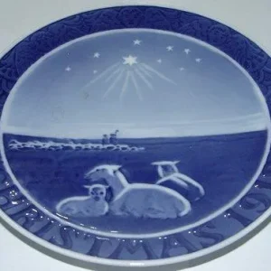 Royal Copenhagen Juleplatte fra 1918 med Engelsk Tekst "Christmas"