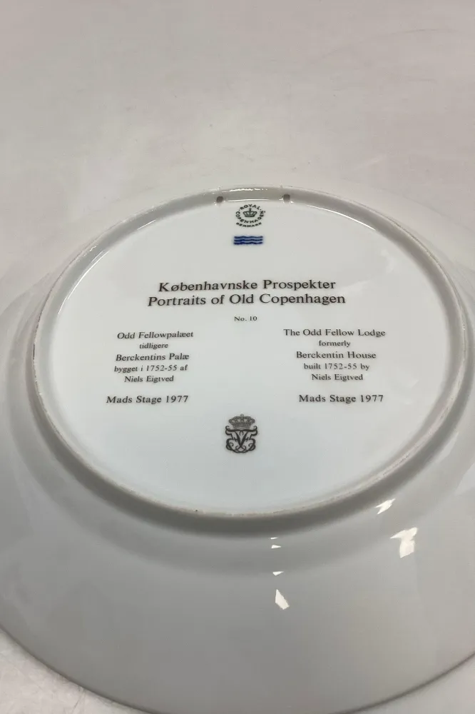 Royal Copenhagen Platte Københavnske Prospekter Odd Fellow Palæet No 10