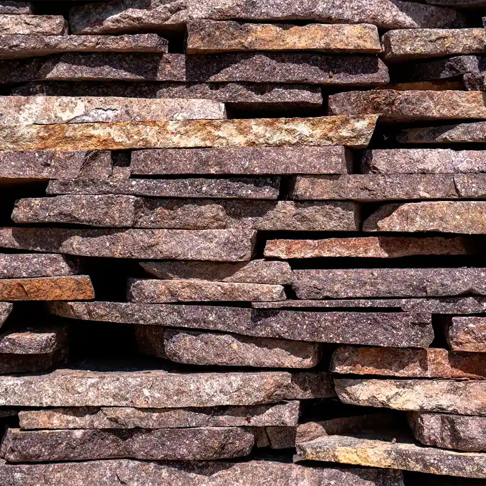 10 m² Porphyr facadesten 1-3 cm til 68 €/m² fragtfrit