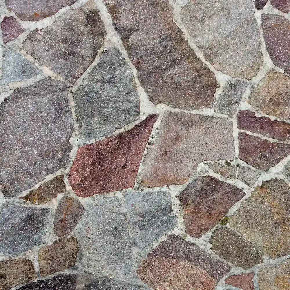 5 m² Porphyr facadesten 1-3 cm til 83 €/m² gratis fragt