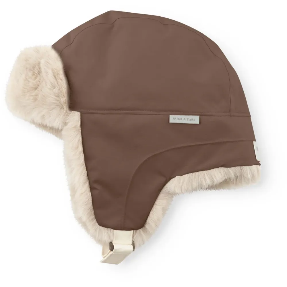 Mini ture Chestnut Taupe Matcrister Bamse Lined Winter Hætte