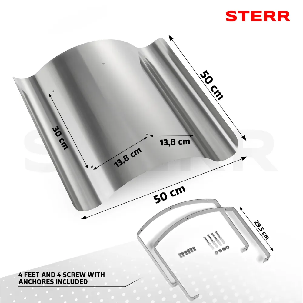 STERR RCP5050 - Buet Skorstenshætte, 50 cm × 50 cm