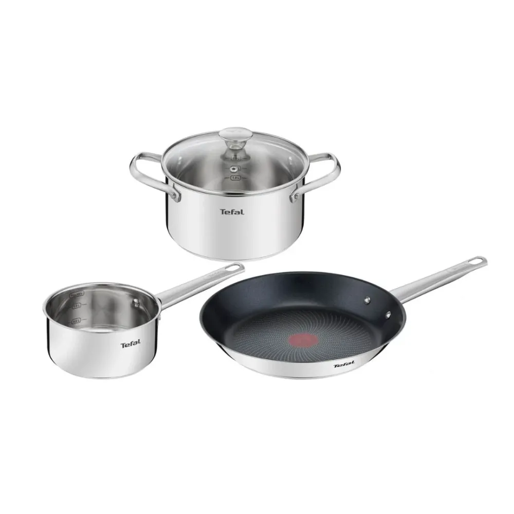 Tefal - Cook eat Gryde/ Pandesæt med 4 dele i rustfrit chromed