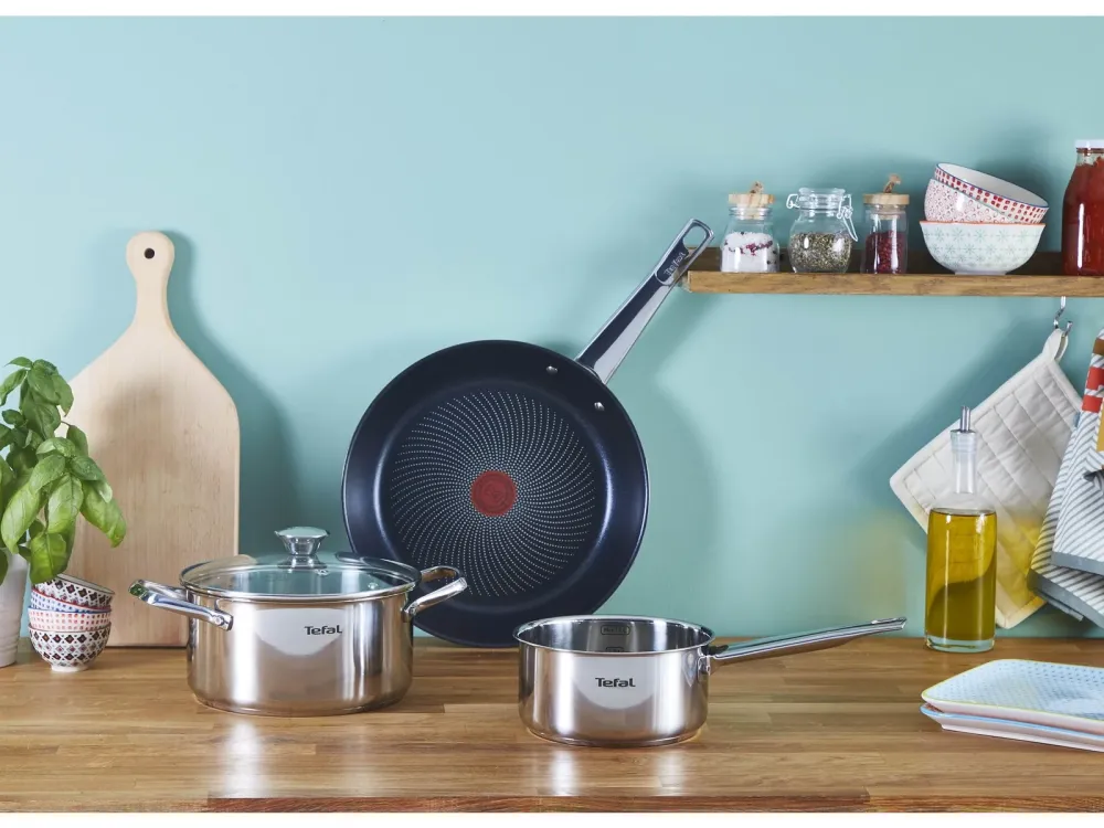 Tefal - Cook eat Gryde/ Pandesæt med 4 dele i rustfrit chromed