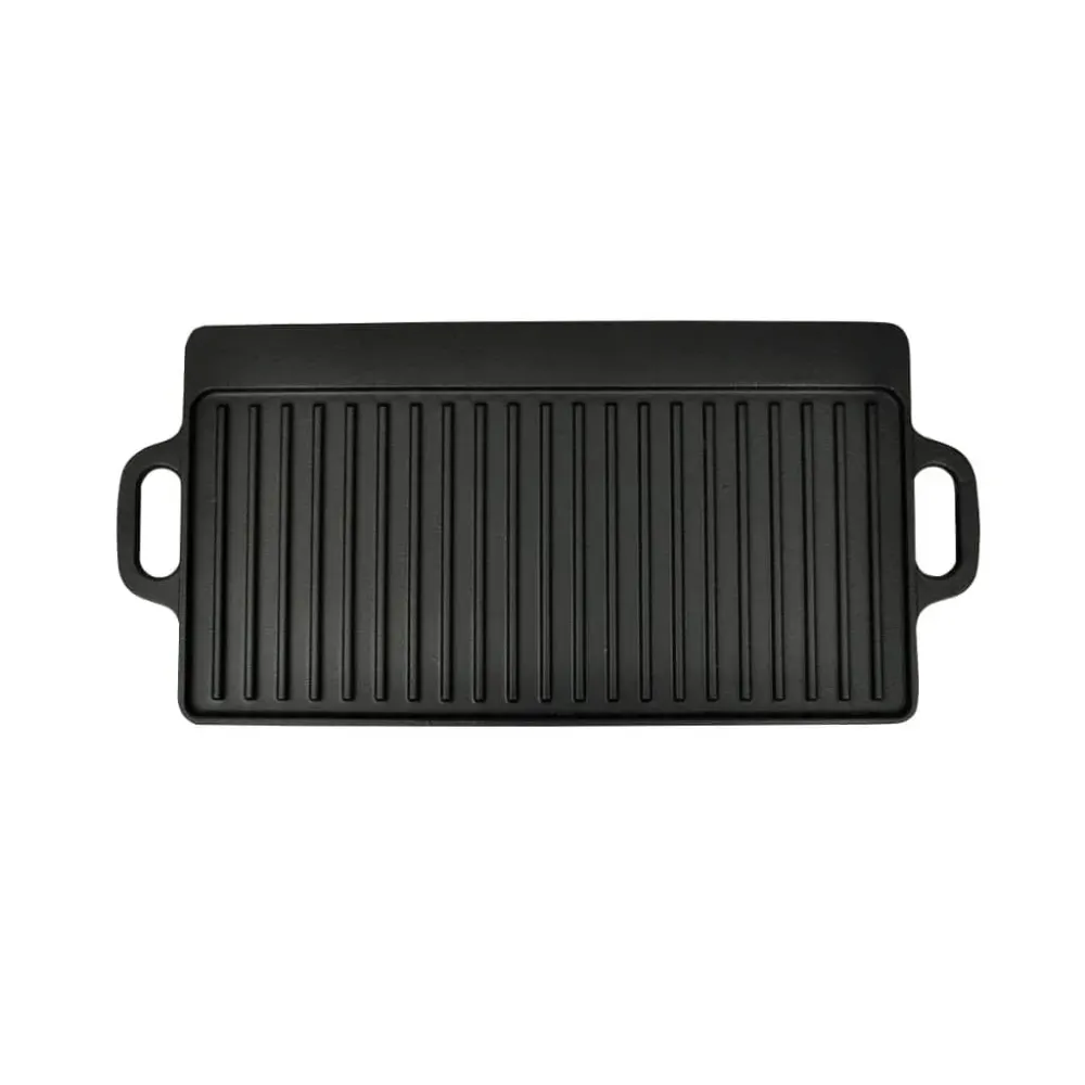 Vendbar Grillpande I Støbejern 2 Stk. 38X23 Cm