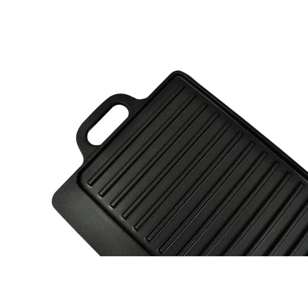Vendbar Grillpande I Støbejern 2 Stk. 38X23 Cm