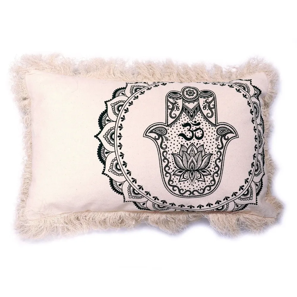 Bomuld Pudebetræk Hamsa Mandala 30x50cm Grøn