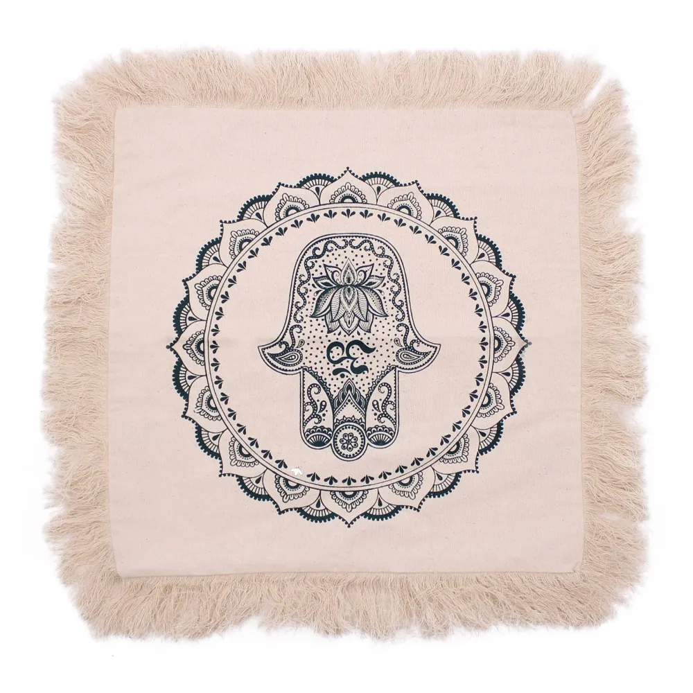 Pude Grøn Hamsa Mandala 45x45 cm