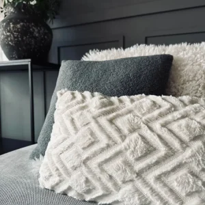 Pude ink fyld - 30x50 cm Lys ZigZag