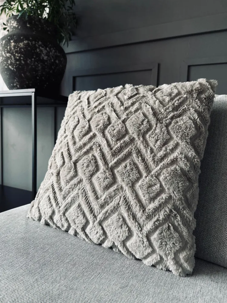 Pude ink fyld - 45x45 cm Beige ZigZag