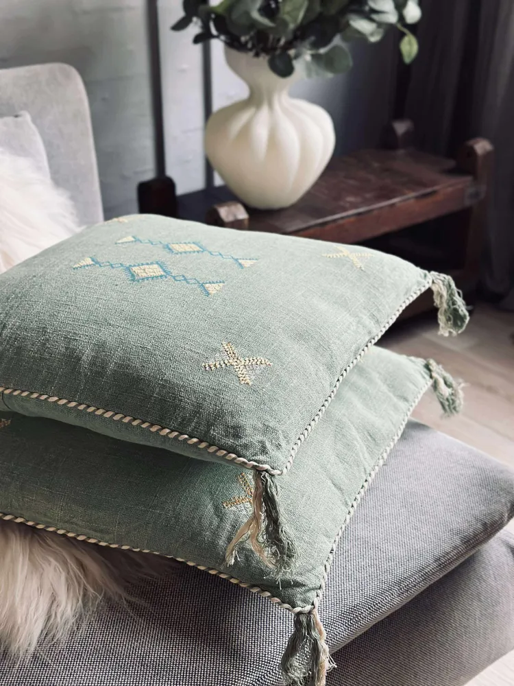 Pude med fyld - Green boheme 2 stk.