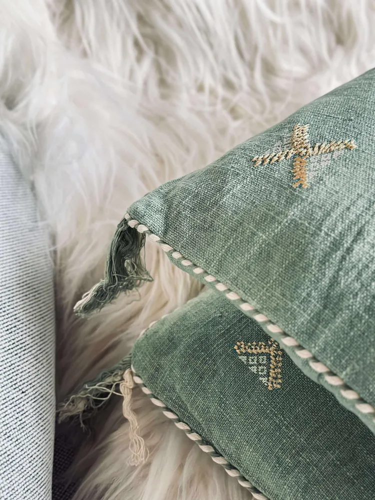 Pude med fyld - Green boheme 2 stk.