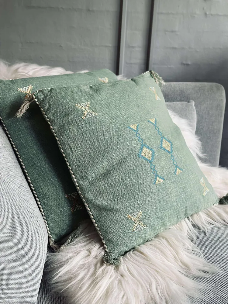 Pude med fyld - Green boheme 2 stk.
