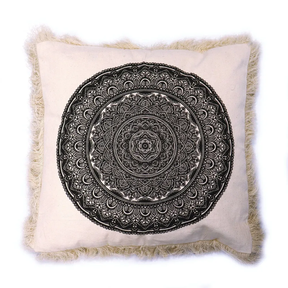 Pudevår Mandala 45x45cm Sort Bomuld