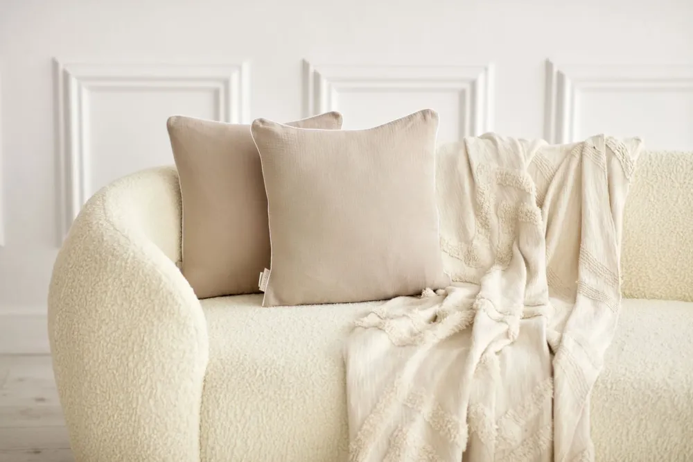 Pudebetræk muslin beige