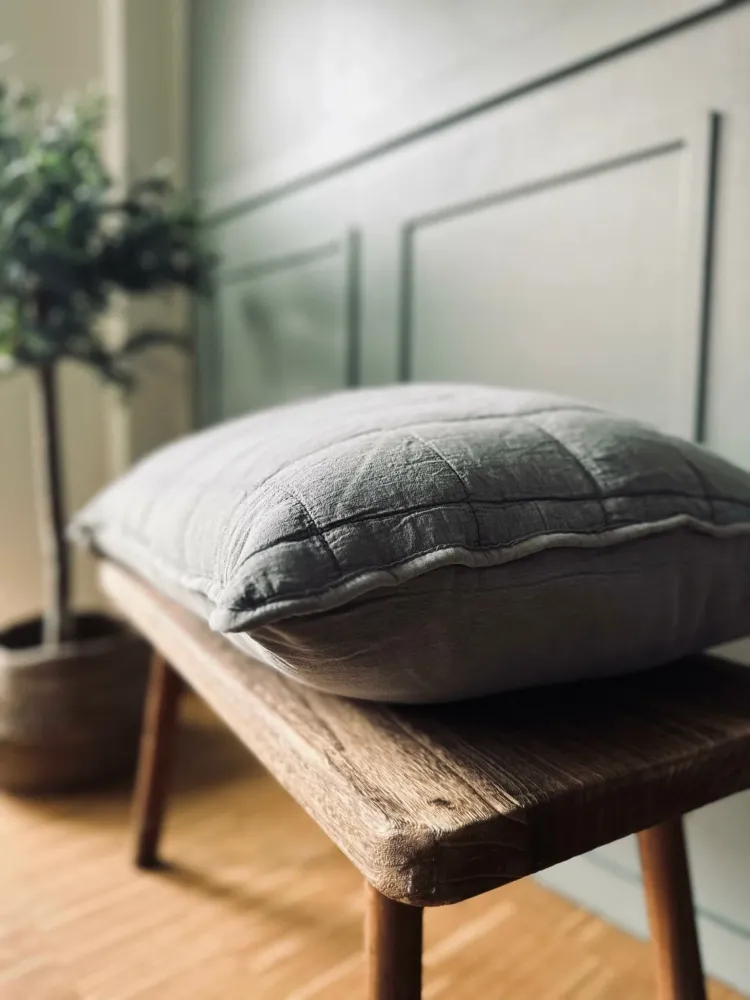 Pudestykke STONE-WASHED Quilt – Nordic grey 60×90