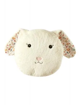 Pude med fyld 36x34x5 cm polyester kanin hvid