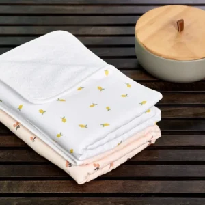 Puslemåtte muslin gule citroner
