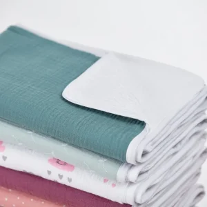 Pusleunderlag muslin nilblå