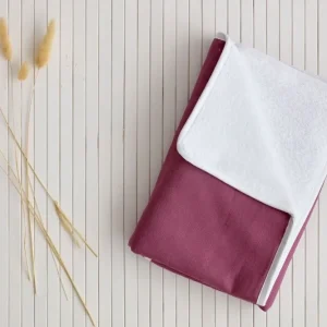 Skiftemåtte linned mørk magenta