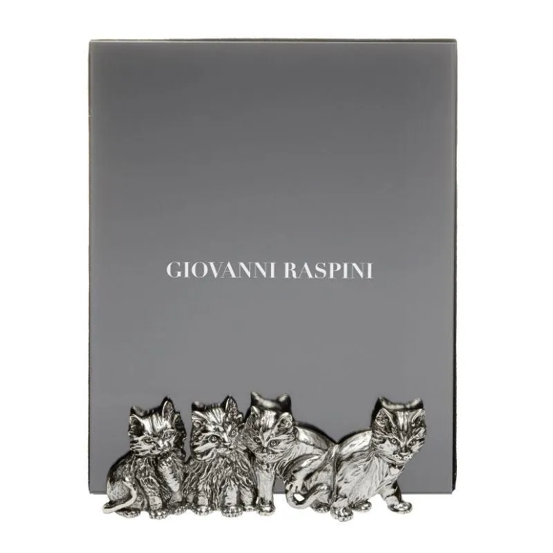 Giovanni Raspini Gatti glas 16x20cm hvid bronze B0364