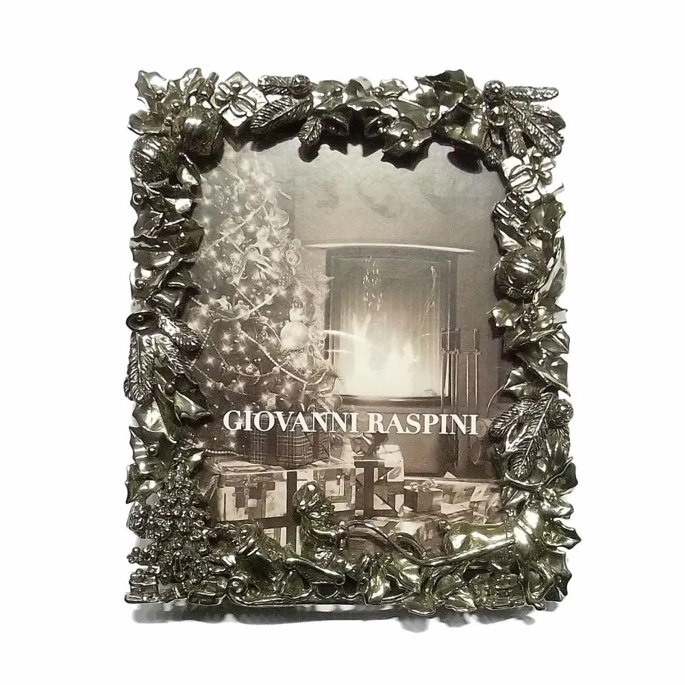 Giovanni Raspini Julefotoramme 9x11cm hvid bronze B0197
