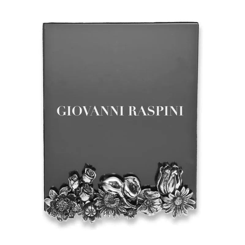 Giovanni Raspini Large Flowers glasramme 16x20cm hvid bronze B0354