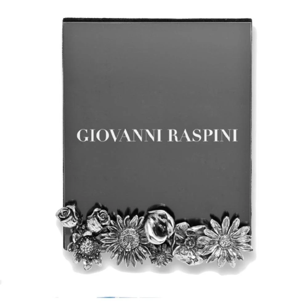 Giovanni Raspini lille glas Blomster stel 12x15cm hvid bronze B0355