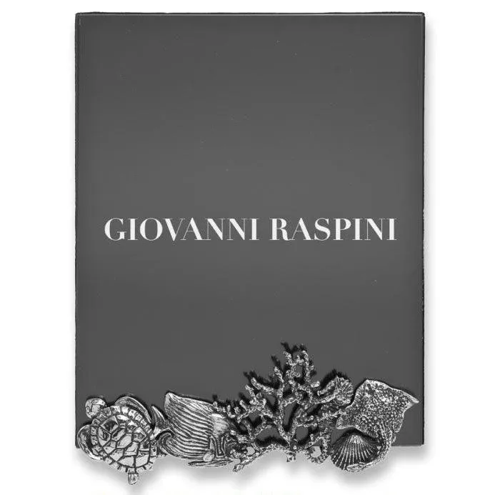 Giovanni Raspini Mare stor glasramme 16x20cm hvid bronze B0356