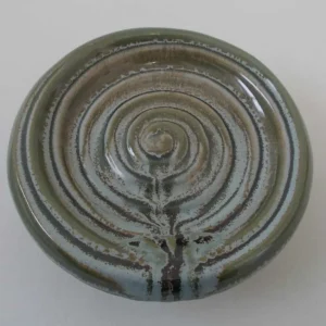 Rengøring af låg skål fliser design grøn flammede omkring 15 cm
