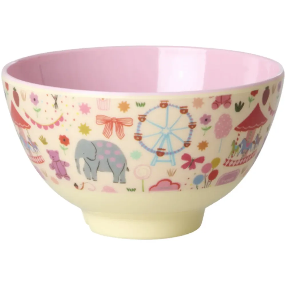 Rice Fun Fair Print Salmon Melamine Skål Medium