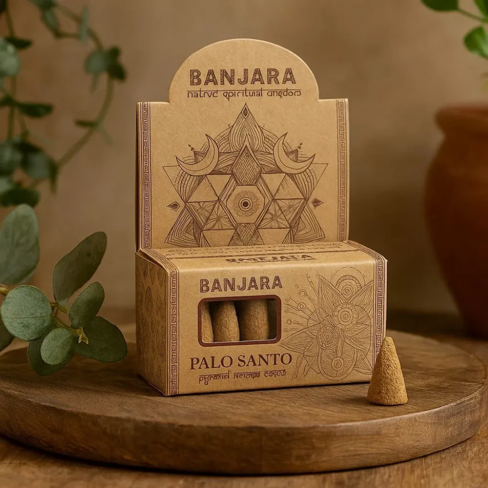 Palo Santo pyramide røgelseskegler 10 stk Banjara