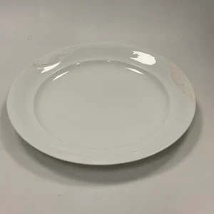 Royal Copenhagen Hvid Magnolia med uglasseret relief Stort Rundt Servingsfad No 376