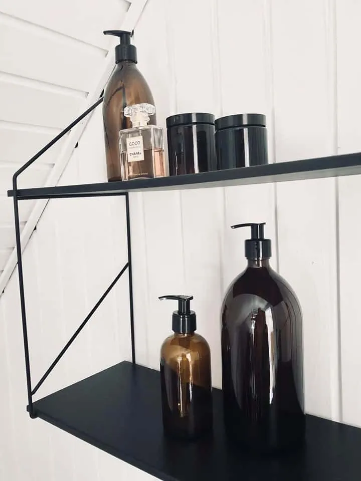 Genbrugsflaske med pumpe – 250 ml – Brunt glas