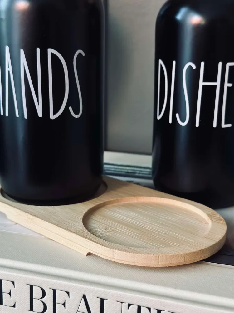 Sæbedispenser 2stk. med bakke - Sort