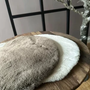 Imiteret sædeskind dia 38cm - Creme 4 stk