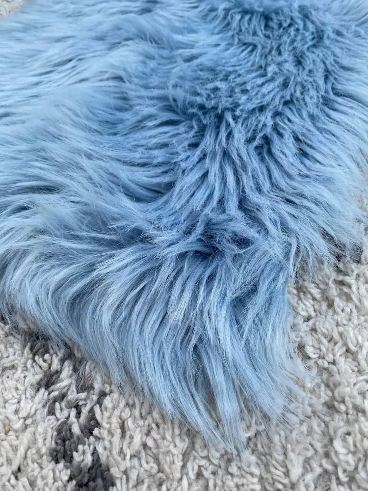 Sædehynde - Ice blue - Imiteret pels TILBUD