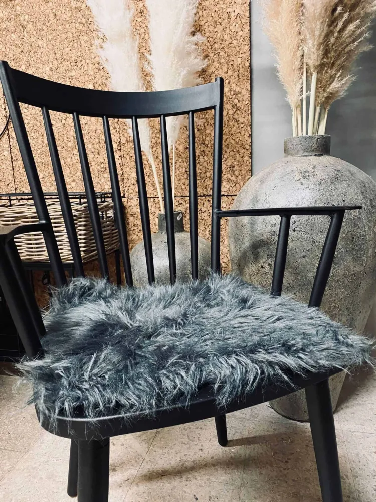 Sædehynde Tilbudspakke / 4 stk – Imiteret pels – Dark Grey