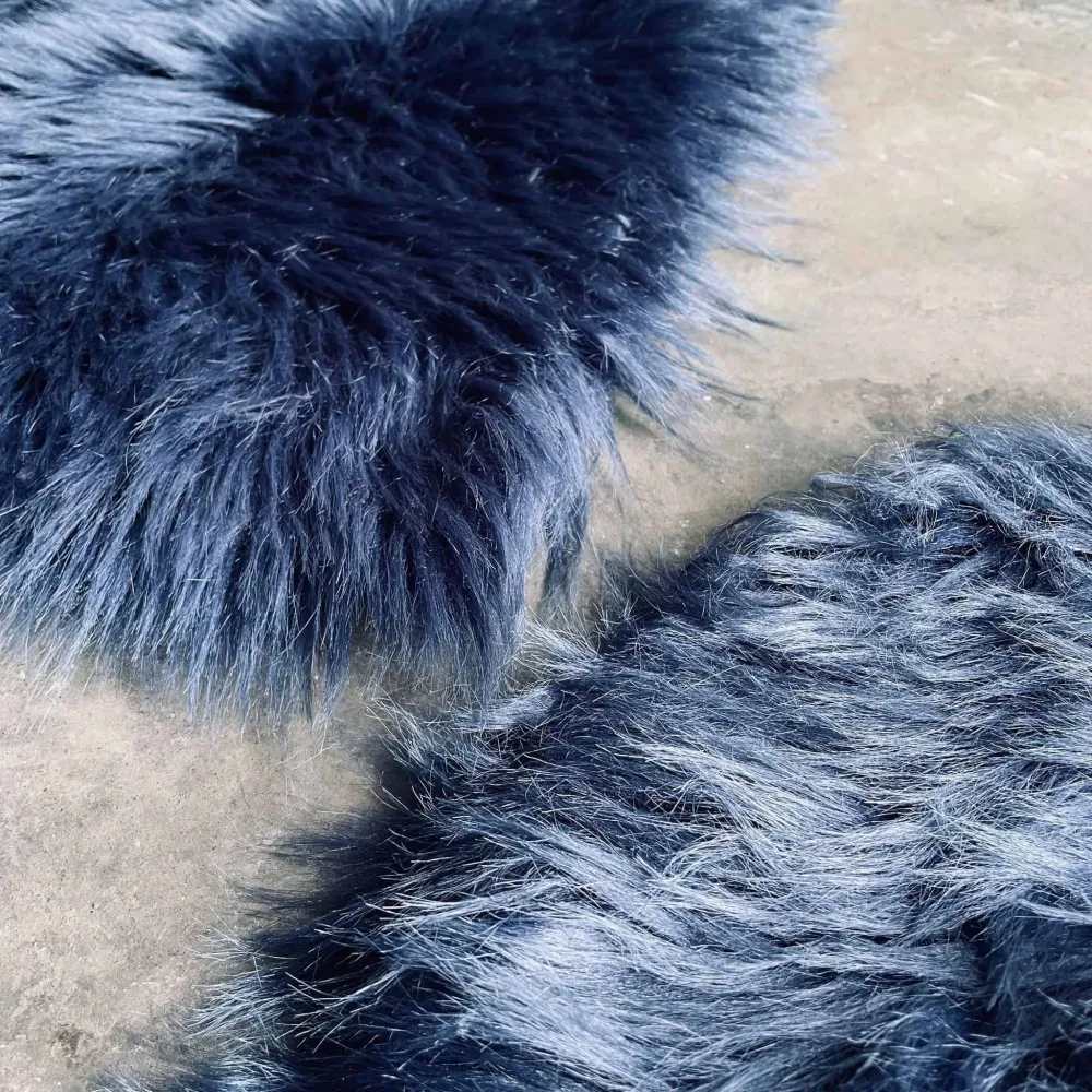 Sædeskind i imiteret pels - JEANS BLUE Ø37cm