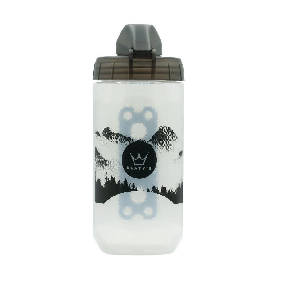 PEATY'S X FIDLOCK Mountains-sæt med flaske og flaskeholder (450 ml) Transparent