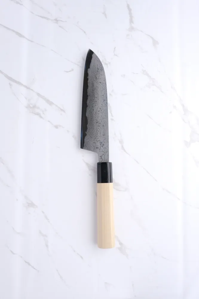 Sakai Kikumori Kikuzuki Uzu Blue#1 - 180 mm Santoku