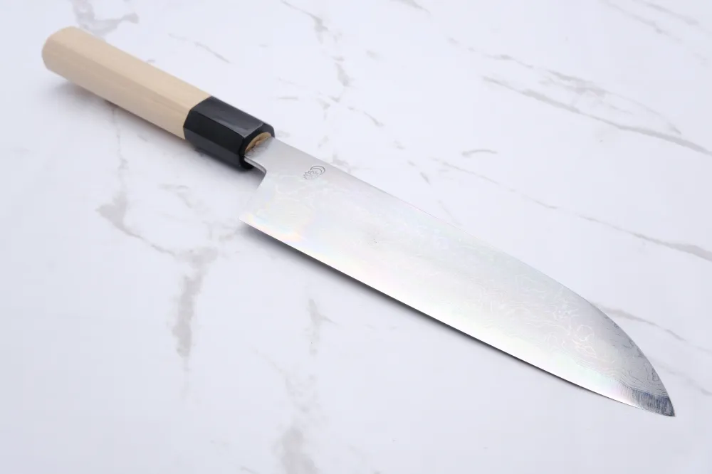 Sakai Kikumori Kikuzuki Uzu Blue#1 - 180 mm Santoku