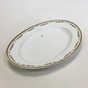 Royal Copenhagen Stel nr. 478 Rosenguirlande med guld Stort ovalt fad No 9038