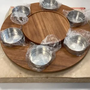 Stelton Lazy Susan fondue drejefad med 6 skåle af rustfrit stål