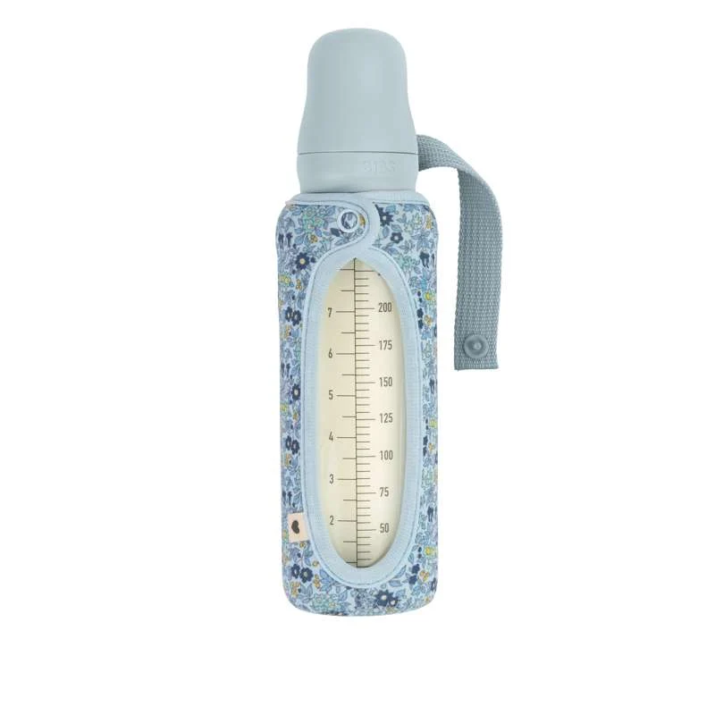 BIBS Bottle - Sleeve til Sutteflaske - Sizable - 225 ml. - Chamomile Lawn/Baby Blue