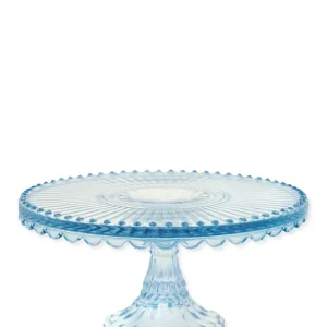 Glass cake stand Alice pale cobalt